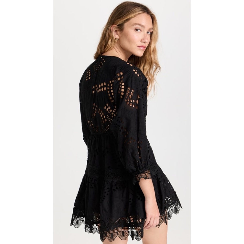 Waimari Amante Black Eyelet Mini Dress - Picture 3 of 13
